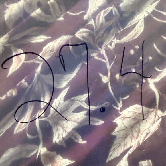 CJ Banks Womens Peasant Top Size 2X Burgundy 3/4 Sleeve Button Front Dark Floral - Picture 9 of 9